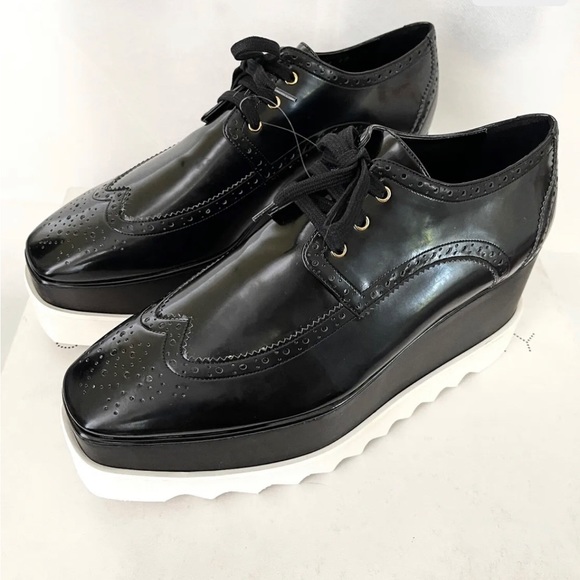 ❌SOLD❌NIB- STELLA McCARTNEY faux leather Elyse Dane platform brogue shoes 40 - Picture 2 of 15